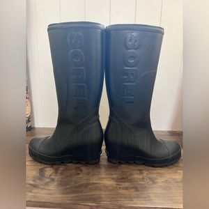 Sorel Wedge Rain boots Black calf height